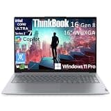 Lenovo ThinkBook 16 Gen 8 Business AI PC Laptop Computer, 16" FHD+, Intel 16-Core Ultra 7 255H, 32GB DDR5, 2TB PCIe SSD, WiFi 6E, Fingerprint Reader, Bluetooth 5.3, Windows 11 Professional