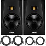 ADAM Audio T8V 8-inch Studio Monitor, Black (Pair) AMS-T8V Bundle with 2X OnStage 25ft XLR Cable + 2X 10ft Balanced XLR to TRS Cable