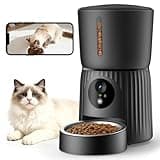 Faroro Automatic Cat Feeder with Camera, 1080P HD Video with Night Vision, 5G WiFi Automatic Dog Feeder with APP Control, 2-Way Audio, Blockage Sensor for Cats or Small Dogs, 4L (Black)