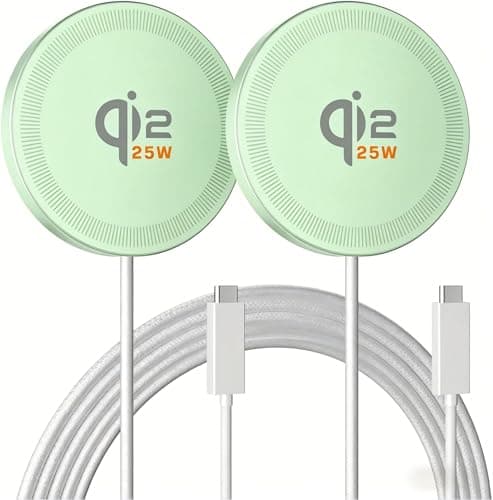 Qi2.2 Magnetic Wireless Charger for iPhone: 25W Fast Charging Mag Pad for Apple iPhone 17 17e 16 15 14 Pro Max Google Pixel 10 - Slim Compact for Desk Bedside Travel - Light Green