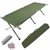 HOMSUPPLIE'S Folding Camping Cot,Outdoor Portable Camp Bed, Sleeping Cots with Carry Bag (Green)