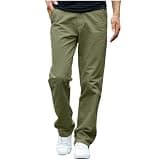 Men's Extreme Motion Pants Flat Front Regular Straight Pant Loose Comfy Breathable Outdoor Venture Pants Army Green
