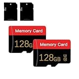 2 Pack Micro Memory Card 128 GB with Adapter, C10/U1/UHS-I/A1 TransFlash Card, TF Card for Smartphone, Tablet, Camera, Drone, Personal Computer (Red 128GB*2-U1)