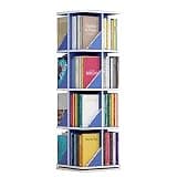 Book Shelf 360° Rotating Bookshelf Multi-Tier Standing Bookcase Blue Floor Book Rack Large Capacity Storage Bookshelf Organizer Use for Many Years