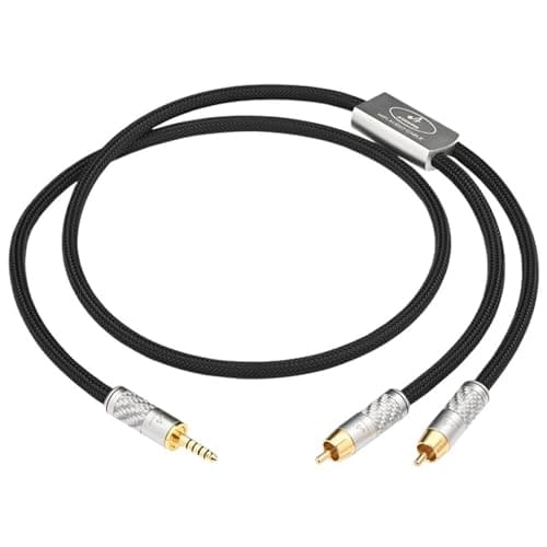 Hi-end OCC 4.4mm to 2RCA Audio Cable Gold Plated Plug 4.4mm Balanced to 2RCA Male Audio Adapter Cable for Amplifier Speaker(5m)