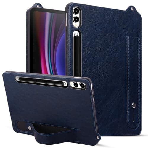 Allytechgroup Slim Case for Samsung Galaxy Tab S11 11" SM-X730 X736B 2025, Shockproof Hand Strap Stand Lightweight Bumper Thin Cover for Galaxy Tab S11 11 Inch 2025, Blue
