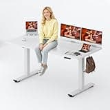 FitStand Standing Desk,Large 71x31 Inches Height Adjustable Stand Up Desks with Cable Management, Home Office Computer Desk with Cup Holder & Memory Preset,White