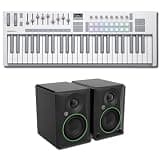 Novation Launchkey 49 MK4 White MIDI Keyboard Controller Bundle with Mackie CR4.5 Powered Studio Monitors — 49 Semi-Weighted Keys and 50W Monitors for Music Production, Beat Making, Songwriting