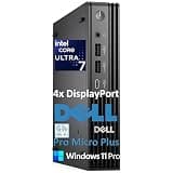 Dell Mini PC Desktop Computers, Pro Micro Plus Al Copilot+ PC (Next Gen OptiPlex MFF), Intel Ultra 7 255H, 32GB DDR5, 1TB PCIe SSD, 4 DisplayPort, WiFi 6, Bluetooth, Windows 11 Pro
