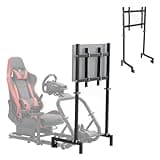 Supllueer Racing Simulator Display Bracket Monitor Stand Suitable for Large Round Tube Sim Racing Cockpit Stand, Support 24-60 Inch TV, No Screen Monitor Racing Stand Seat