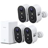 aosu Wireless Outdoor Security Camera Kit with aosuBase Local Storage, 2K with 6X Zoom, 4-View Live, Cross-Camera Person Timeline, PIR + AI Human Detection, Color Night Vision, 4-Cam-Kit