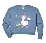 Womens Cute Silly Goose Coquette Girly Porch Back to School Comfort Colors Crop Sweatshirt