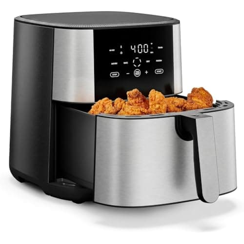 Turbofry Touch XL 8 Qt. Air Fryer With Digital Controls - Stainless Steel - Air Fryer XL Range From 200-400°F Caters To Every Dish, Whether You Desire Less Crunch Or More