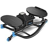 Merach Rocking Steppers for Exercise at Home, 3D Motion Stair Stepper with Resistance Bands for Full Body Workout & Low-Impact Balance Board, 330 LBS Loading Capacity Exercise Equipment(Black)