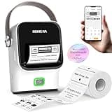 Rongta Bluetooth Label Maker Machine with Tape, Thermal Label Printer for Office, Small Business Essentials, Home Organization, Portable Inkless Sticker Label Maker with 2x1.18 inch Labels
