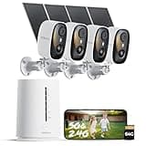 COOAU 4MP Security Cameras Wireless Outdoor, Faster Charging Solar Powered, Sharper-Image Outdoor Camera Wireless,No Subscription,PIR Detection,Surveillance System for Wide-Area Whole-House Coverage