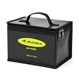 CROBOLL Lipo Safe Bag Fireproof Explosionproof Large Capacity Battery Storage Guard Pouch in Black for Lipo Charge & Storage (8.46 x 6.5 x 5.71 in)