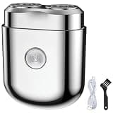 Mini Electric Shaver, Alloy Portable Rechargeable Shaving Razor, Waterproof, USB Type C Charging, Travel and Daily Use, Long Battery Life, Low Noise Shaving
