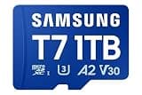 Samsung microSDXC T7 1TB, Up to 170 MB/s, UHS-I U3 4K A2 V30 microSD for Casual Gamers, Amateur Creators, & Everyday Users MB-MB1T0T with SD dapter