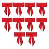 Qalvona 10pcs Chair Sashes, Reusable Polyester Chair Bows, Elegant Decoration for Weddings and Events - Fine Craftsmanship, Easy Installation, Versatile Use for Parties and Meetings (Red)
