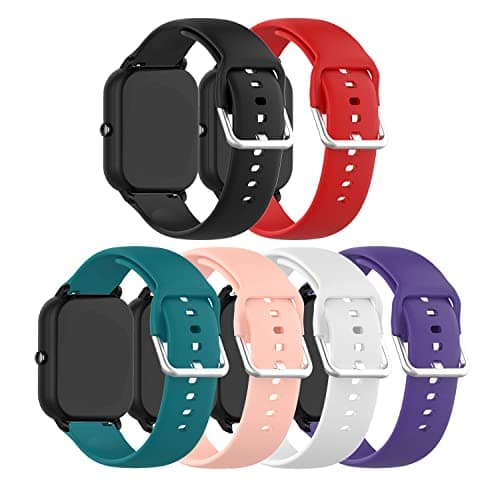 E ECSEM Bands for AKUMAKA/DEKELIFE/KACUBAKU/Haulvean/Mingwear G39 Replacement Wristbands, Colourful Silicone Bracelet Quick Release Strap Arm Bands for G39 Smart Watch, Soft and Durable