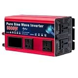 EHSOLZXBE Pure Sine Wave Inverter DC 12v/24v to AC 110v/220v 5500W 5000W 4400/4000W 3000W 2000W Voltage Converter Car Solar Power Inverter(Chrome White,60V,220V 50Hz)