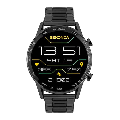 Sekonda Active Plus Smart Watch 45mm with Black Stainless Steel Strap 30226