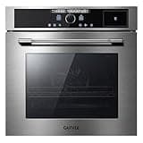 Garvee 24 Inch Built-in Single Wall Oven, 2.5 Cu. ft. Electric Oven, 2000W Power, 5 Cooking Functions, Touch & Mechanical Knob Control, Double Layer Low-e Glass Door, ETL Certified, Silver