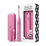 Made by Dentists PRO‑X Sonic Electric Toothbrush for Adults – Dentist‑Designed Whitening Rechargeable Toothbrush, 9 x More Plaque Removal, 70 Day Battery, 3 Modes, Travel Case & Extra Heads, Pink