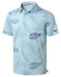 Obla Mens Golf Polo Shirts Short Sleeve Dry Fit Performance Moisture Wicking Casual Print Collared Golf Shirts for Men(Pink Stripe_XL)
