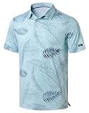 Obla Mens Golf Polo Shirts Short Sleeve Dry Fit Performance Moisture Wicking Casual Print Collared Golf Shirts for Men(Pink Stripe_XL)