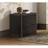 Pemberly Row Lateral File Cabinet, 36 in W x 30 in H x 21 in D, Locking Top Drawer, Fluted Tambour Design, Wood Construction, Brown Finish, Home Office or Executive Workspace Storage