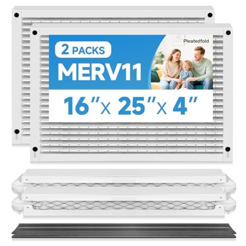 410 Replacement Air Filter 16x25x4 MERV 11 Compatible with Air Purifiers Model 2400 Upgrade Kit 1413 1410 1610 2140 2400 2410 2416 3410 4400 HVAC AC Pleated Furnace Filter 2-Pack