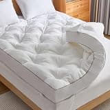 WhatsBedding 4 Inch Memory Foam Mattress Topper King Size for Pressure Relief, Extra Soft and Breathable Pillow Top Mattress Topper, Fluffy Shredded Memory Foam Filled,80 * 78 * 4in