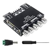 ZK-MT21 2.1 Channel Bluetooth Amplifier Board, 50W×2 + 100W Class D Audio Amp with Subwoofer Control, Bass/Treble Adjustment, 15m BT 5.0, AUX Input, 12-24V DC for DIY Home Theater, PC Gaming Speaker