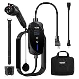 VEVOR Level 1 & Level 2 EV Charger, 16 Amp Portable Electric Vehicle Charger with 25 ft Cable, NEMA 6-20P Plug & 5-15 Adapter, J1772 Home Charging Station, LCD Display, IP66 Weatherproof