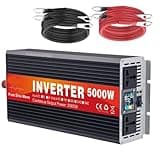 YXINHONGYUE Heavy Duty Pure Sine Wave Car Inverter 5000W DC 12V 24V 48V 60V 72V to 110V 220V Voltage Converter Charger with Digital LCD Display Dual Sockets for Truck RV,12v to 230v