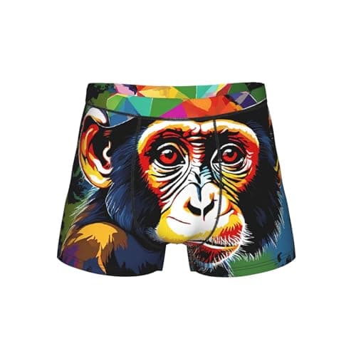 TOKLIHDTJ Monkey Men'S Underwear Breathable Lightweight Boxer Briefs With Elastic Waistband For All-Day Comfort 3x-Large Black