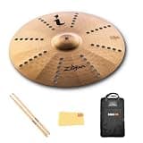 Zildjian I Trash Crash - 17-Inch Bundle with Drumsticks, Drumstick Bag, and Austin Bazaar Polishing Cloth