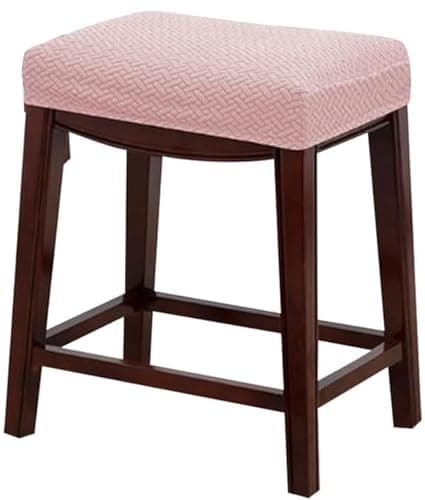 JacoJe Stool Covers Rectangle 2/4 Pack, Stretch Rectangle Bar Stool Covers Elastic Vanity Stool Cover Chair Seat Slipcover Counter Stool Covers Saddle Seat Cover for Wooden Metal Bench(Pink,Set of 1)