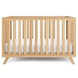 Comfy Cubs Baby Crib for 0 to 3 Years - Adjustable Mattress Height, Natural Wooden Crib for Baby, Elegant Nursery Furniture, Designed in The US - 80 lbs Capacity Nursery Bed - Natural Wood