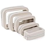 5PCS Diaper Bag Organizer Pouch, Clear TPU Waterproof Organizer Zipper Bags, Cosmetic Bag Set, TSA Approved Toiletry Bags, Travel Organizer Bag for Kids and Women