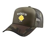 Da Kükst Du I Funny Easter Eggs Children Chicken Chick Trucker Hat with Adjustable Mesh Back, Camo Green