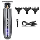 RASRGTRQ Hair Clipper for Men USB Bald Head LCD Display Trimmer Carbon Steel Ceramic Blade Shaving Cutter