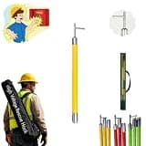 Yellow/Red/Green Epoxy Resin Insulated Hot Stick for Live-Line Work, Spliceable Hotstick Rescue Hook with Storage Bag, Portable High Voltage Safety Hook(Yellow,1.5m 1-Section 35kv)