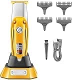 EOYLMIRL Mens Hair Clippers Full Metal Professional Body Trimmer for Men Beard Stubble Clipper Electric Edge Cutter Machine Rechargeable(Gold)