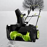 Electric Snow Blower, 3500W Brushless Motor, 20in Shovel, Throwing Distance 25ft, Dual LED Lights, for All Roads and Walkways