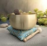 6 Inch Tibetan Singing Bowl Meditation Set with Cushion and Dual Mallets, Handcrafted Metal Sound Bowl for Yoga and Relaxation