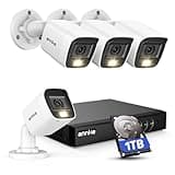 ANNKE 8CH 2MP Security Camera System, 8 Channel H.265+ DVR Recorder, AI Human/Vehicle Detection, 4X 1080P Cams with Smart Dual Light Color Night Vision for Home & Business Surveillance, IP67, 1TB HDD