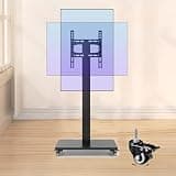 LBAawxe Rolling TV Stand on Wheels for 32-60 Inch TV, Height Adjustable Rolling TV Cart, VESA 400x400mm